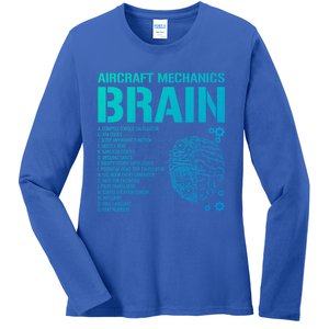 Aircraft Mechanic Brain Aircraft Mechanic Gift Ladies Long Sleeve Shirt