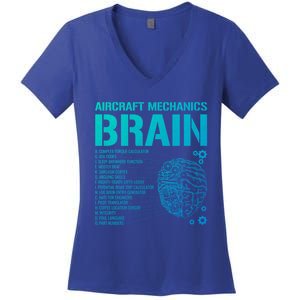 Aircraft Mechanic Brain Aircraft Mechanic Gift Women's V-Neck T-Shirt