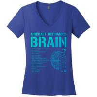 Aircraft Mechanic Brain Aircraft Mechanic Gift Women's V-Neck T-Shirt