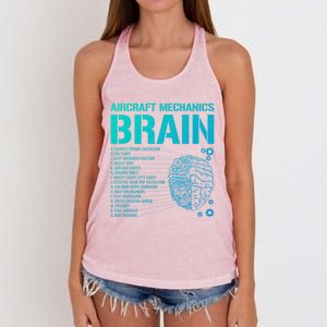 Aircraft Mechanic Brain Aircraft Mechanic Gift Women's Knotted Racerback Tank