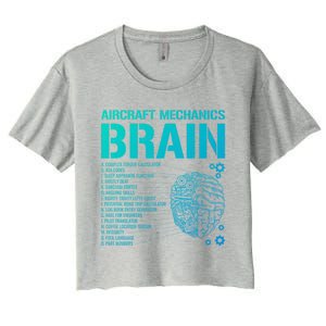 Aircraft Mechanic Brain Aircraft Mechanic Gift Women's Crop Top Tee