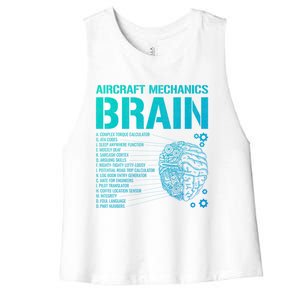 Aircraft Mechanic Brain Aircraft Mechanic Gift Women's Racerback Cropped Tank