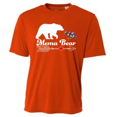 Autism Mema Bear Puzzle Autism Awareness Autistic Support Gift Cooling Performance Crew T-Shirt