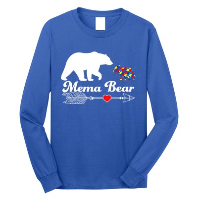 Autism Mema Bear Puzzle Autism Awareness Autistic Support Gift Long Sleeve Shirt