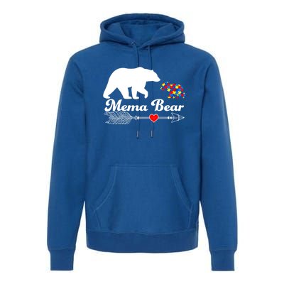 Autism Mema Bear Puzzle Autism Awareness Autistic Support Gift Premium Hoodie