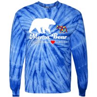 Autism Mema Bear Puzzle Autism Awareness Autistic Support Gift Tie-Dye Long Sleeve Shirt