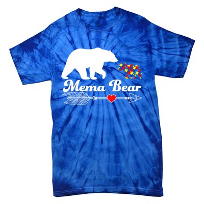 Autism Mema Bear Puzzle Autism Awareness Autistic Support Gift Tie-Dye T-Shirt