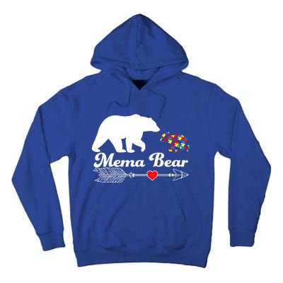 Autism Mema Bear Puzzle Autism Awareness Autistic Support Gift Tall Hoodie