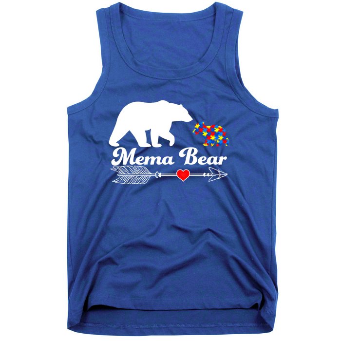 Autism Mema Bear Puzzle Autism Awareness Autistic Support Gift Tank Top