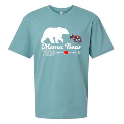 Autism Mema Bear Puzzle Autism Awareness Autistic Support Gift Sueded Cloud Jersey T-Shirt