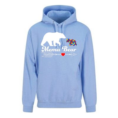 Autism Mema Bear Puzzle Autism Awareness Autistic Support Gift Unisex Surf Hoodie