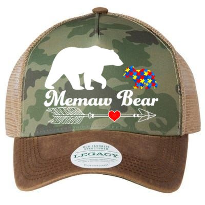 Autism Memaw Bear Puzzle Autism Awareness Autistic Support Funny Gift Legacy Tie Dye Trucker Hat