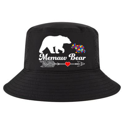 Autism Memaw Bear Puzzle Autism Awareness Autistic Support Funny Gift Cool Comfort Performance Bucket Hat