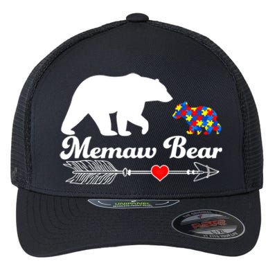 Autism Memaw Bear Puzzle Autism Awareness Autistic Support Funny Gift Flexfit Unipanel Trucker Cap