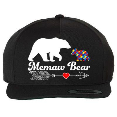 Autism Memaw Bear Puzzle Autism Awareness Autistic Support Funny Gift Wool Snapback Cap