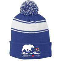 Autism Memaw Bear Puzzle Autism Awareness Autistic Support Funny Gift Stripe Pom Pom Beanie