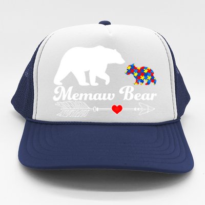 Autism Memaw Bear Puzzle Autism Awareness Autistic Support Funny Gift Trucker Hat