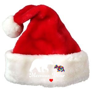 Autism Memaw Bear Puzzle Autism Awareness Autistic Support Funny Gift Premium Christmas Santa Hat