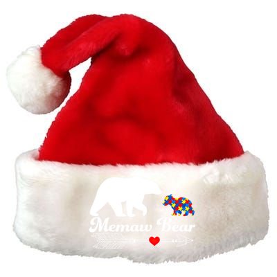 Autism Memaw Bear Puzzle Autism Awareness Autistic Support Funny Gift Premium Christmas Santa Hat