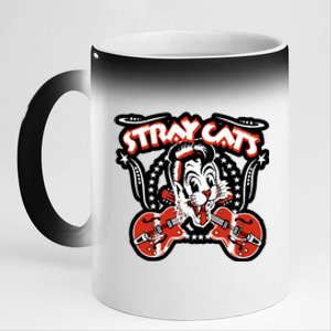 Animals Music Band Stray Cats Band Artwork 11oz Black Color Changing Mug