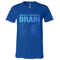 Aircraft Mechanic Brain Aircraft Mechanic Gift V-Neck T-Shirt