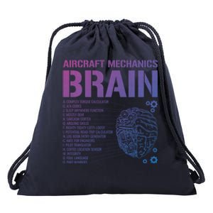 Aircraft Mechanic Brain Aircraft Mechanic Gift Drawstring Bag