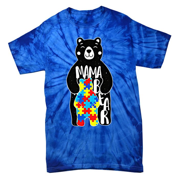 Autism Mama Bear Autism Awareness Gift Tie-Dye T-Shirt