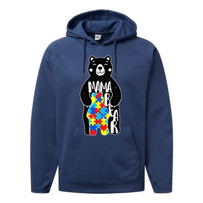 Autism Mama Bear Autism Awareness Gift Performance Fleece Hoodie