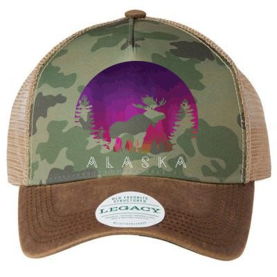 Alaska Moose Borealis Alaskan Landscape Legacy Tie Dye Trucker Hat
