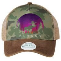 Alaska Moose Borealis Alaskan Landscape Legacy Tie Dye Trucker Hat