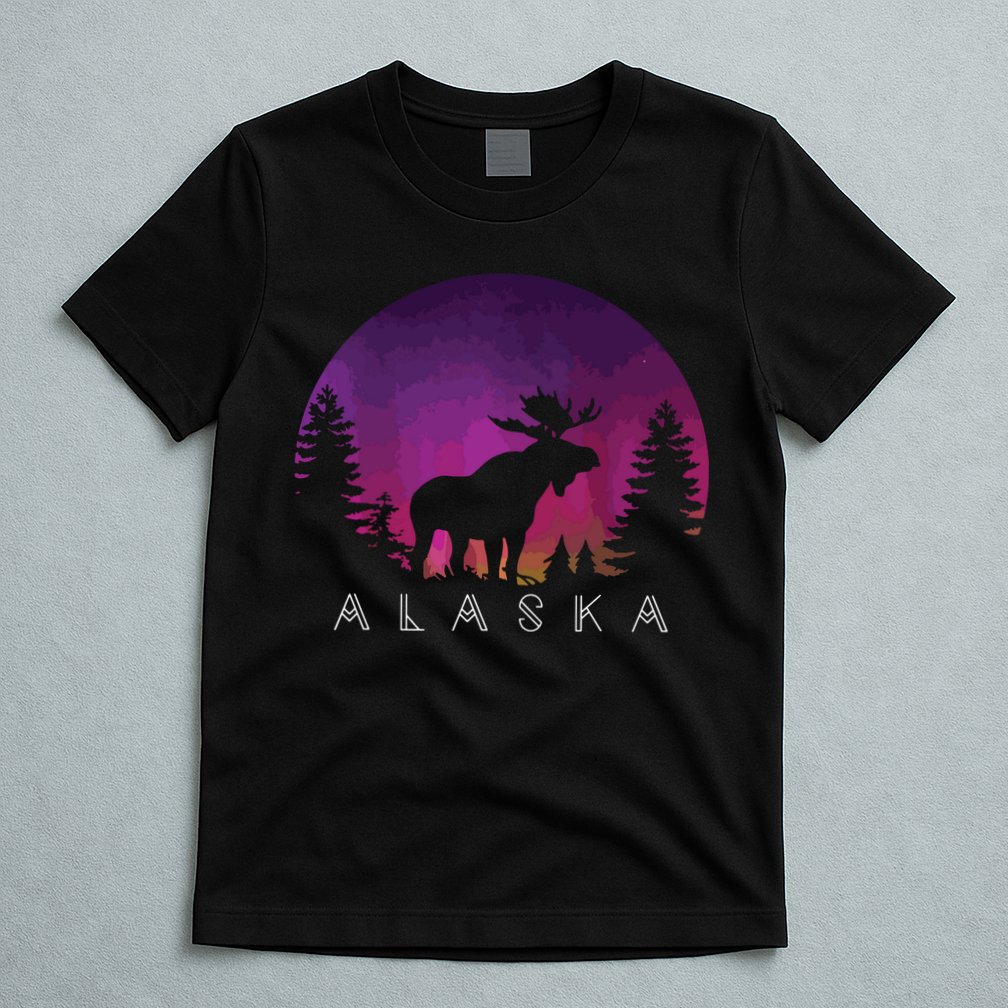 Alaska Moose Borealis Alaskan Landscape T-Shirt