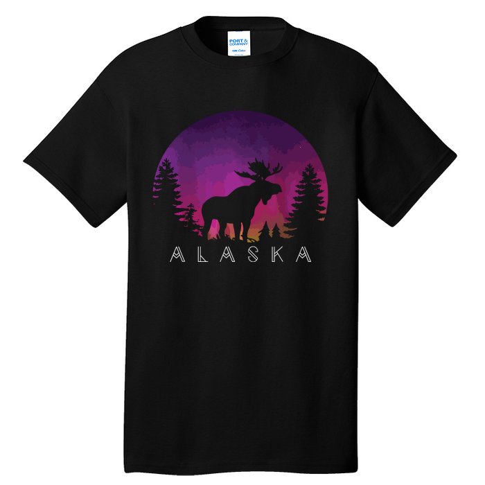 Alaska Moose Borealis Alaskan Landscape Tall T-Shirt