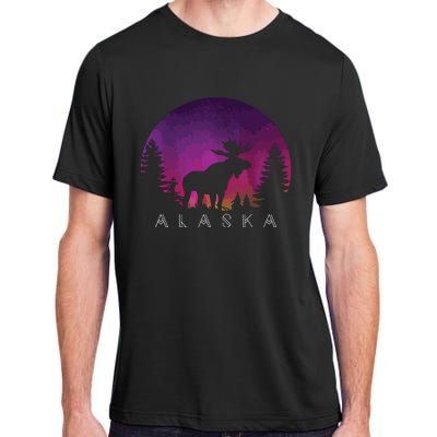 Alaska Moose Borealis Alaskan Landscape Adult ChromaSoft Performance T-Shirt