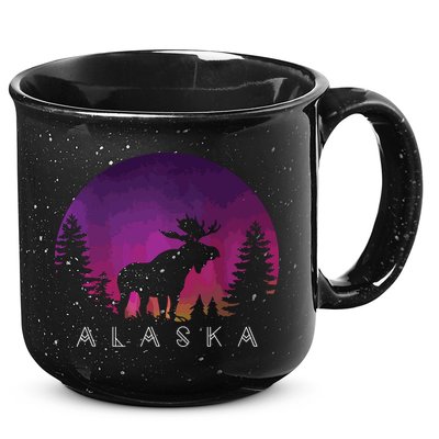 Alaska Moose Borealis Alaskan Landscape 15oz Campfire Ceramic Mug