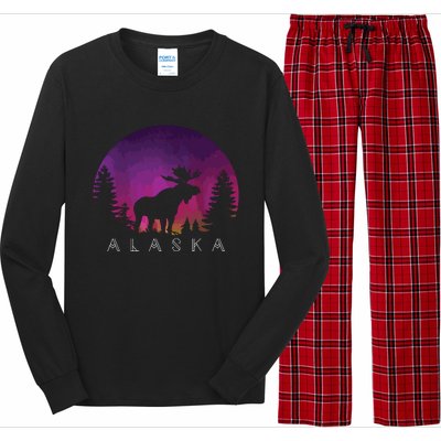 Alaska Moose Borealis Alaskan Landscape Long Sleeve Pajama Set