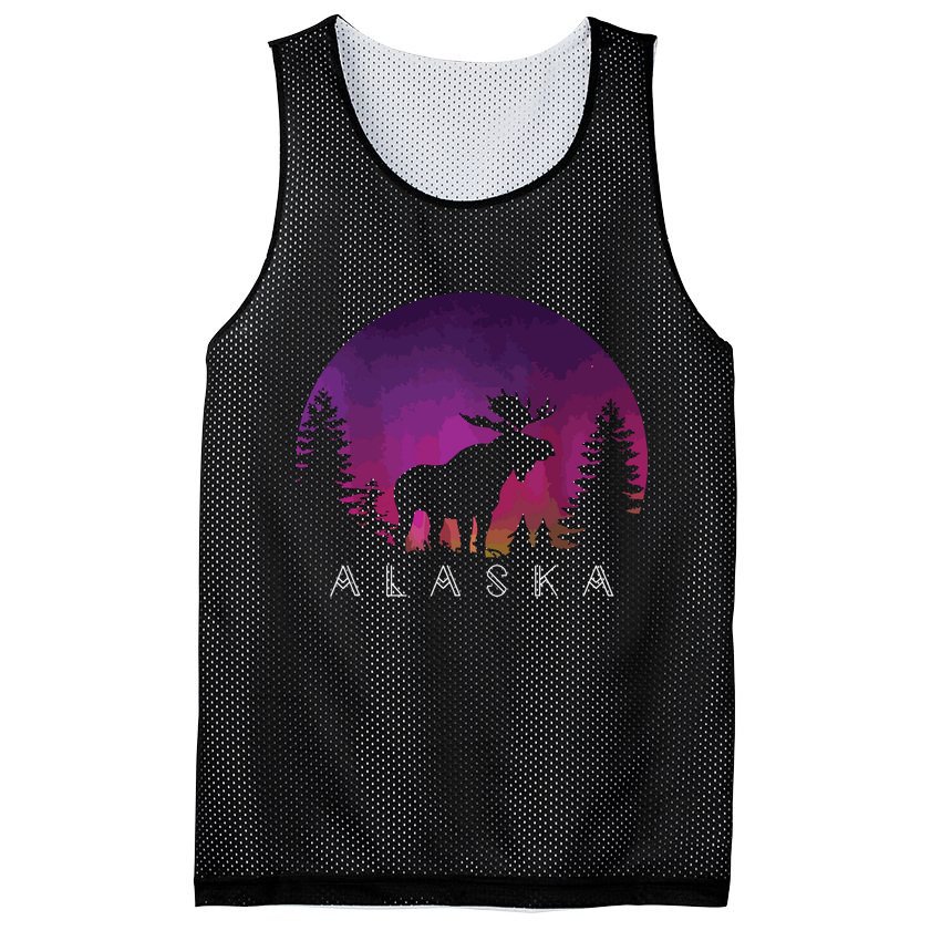 Alaska Moose Borealis Alaskan Landscape Mesh Reversible Basketball Jersey Tank