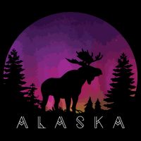 Alaska Moose Borealis Alaskan Landscape Wool Snapback Cap