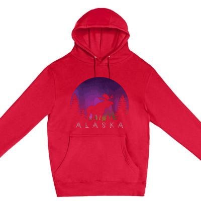 Alaska Moose Borealis Alaskan Landscape Premium Pullover Hoodie