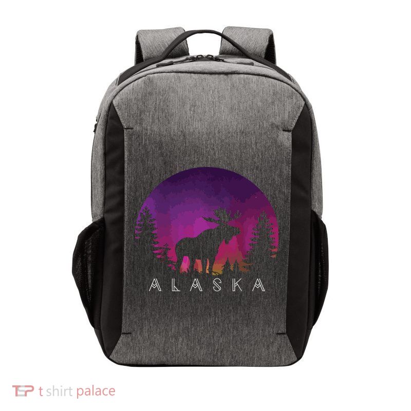 Alaska Moose Borealis Alaskan Landscape Vector Backpack