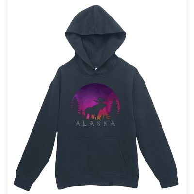 Alaska Moose Borealis Alaskan Landscape Urban Pullover Hoodie