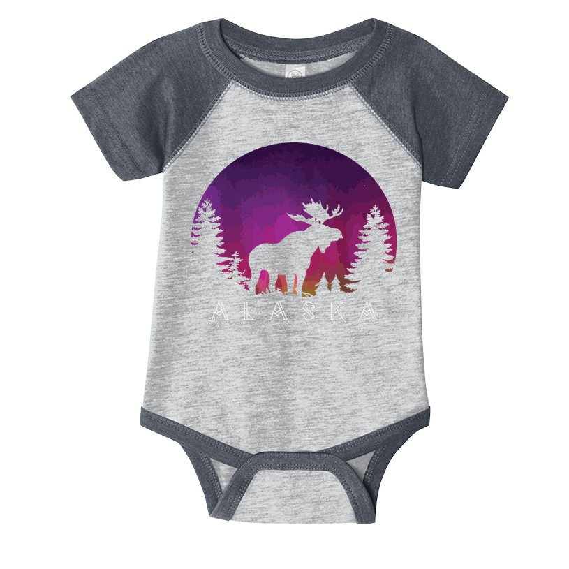 Alaska Moose Borealis Alaskan Landscape Infant Baby Jersey Bodysuit