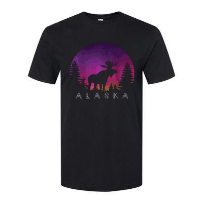 Alaska Moose Borealis Alaskan Landscape Softstyle CVC T-Shirt