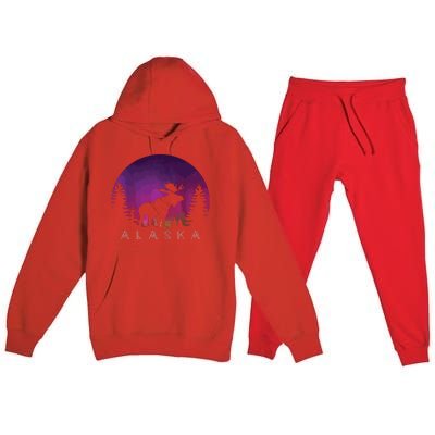 Alaska Moose Borealis Alaskan Landscape Premium Hooded Sweatsuit Set