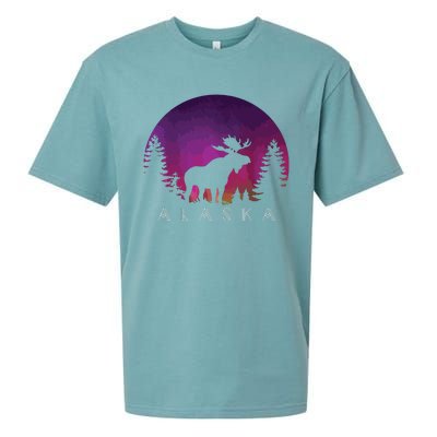 Alaska Moose Borealis Alaskan Landscape Sueded Cloud Jersey T-Shirt