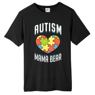 Autism Mama Bear Heart Puzzle Cute Autism Awareness Gift Tall Fusion ChromaSoft Performance T-Shirt