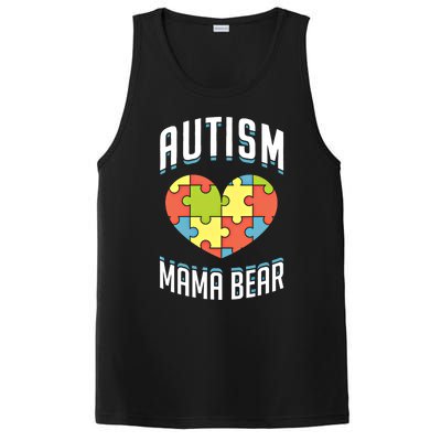 Autism Mama Bear Heart Puzzle Cute Autism Awareness Gift PosiCharge Competitor Tank