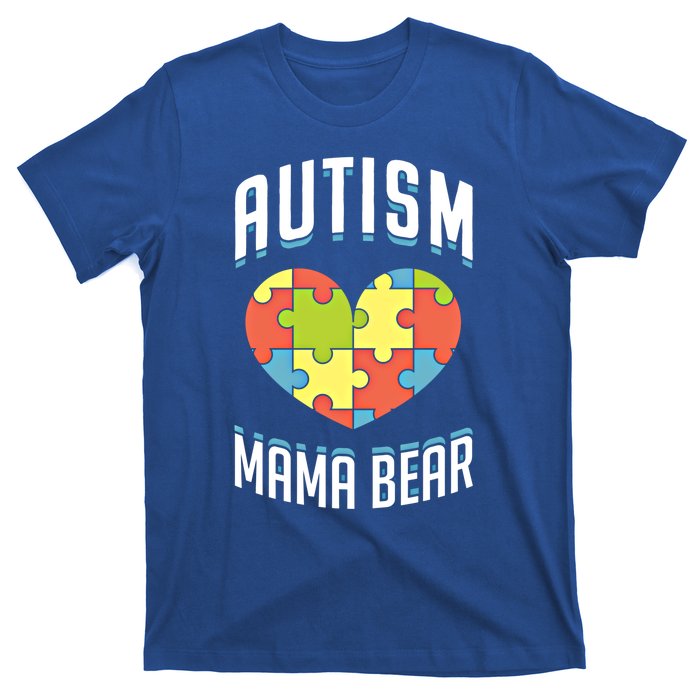 Autism Mama Bear Heart Puzzle Cute Autism Awareness Gift T-Shirt