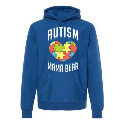 Autism Mama Bear Heart Puzzle Cute Autism Awareness Gift Premium Hoodie