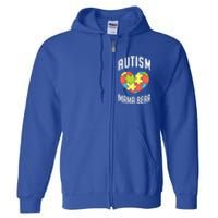 Autism Mama Bear Heart Puzzle Cute Autism Awareness Gift Full Zip Hoodie