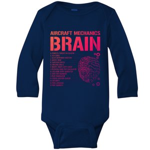 Aircraft Mechanic Brain Aircraft Mechanic Gift Baby Long Sleeve Bodysuit